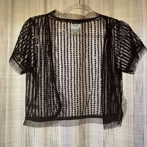 NWT Stein Mart Sequin Brown Lightweight Cover Up Top Size Medium